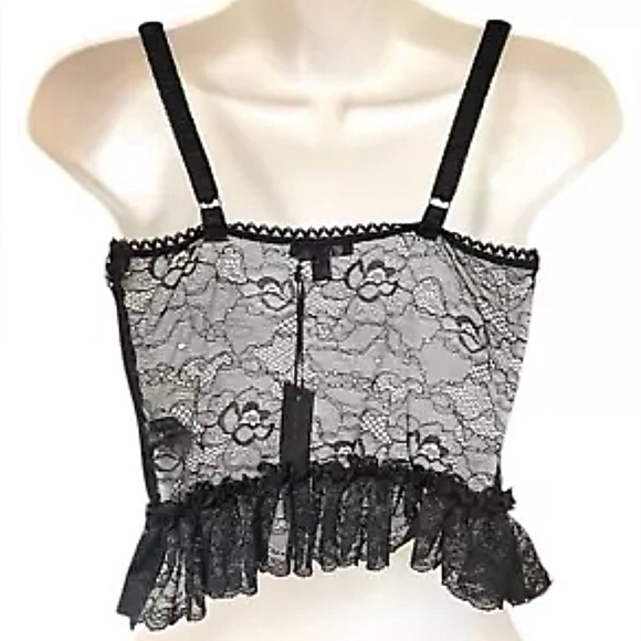 Size Small…..……Black Detailed 3D Floral Corset Top.  New……Widow - Picture 9 of 10